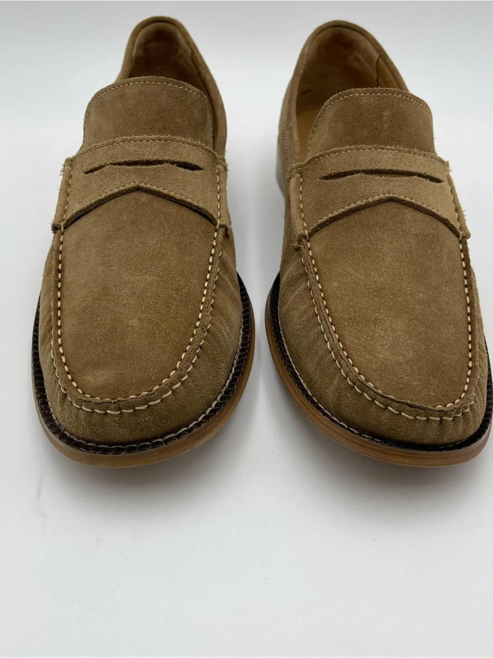 Donald Pliner Men SZ 11M Miles Dark Taupe/Tobacco Suede Loafers Shoes MSRP $285